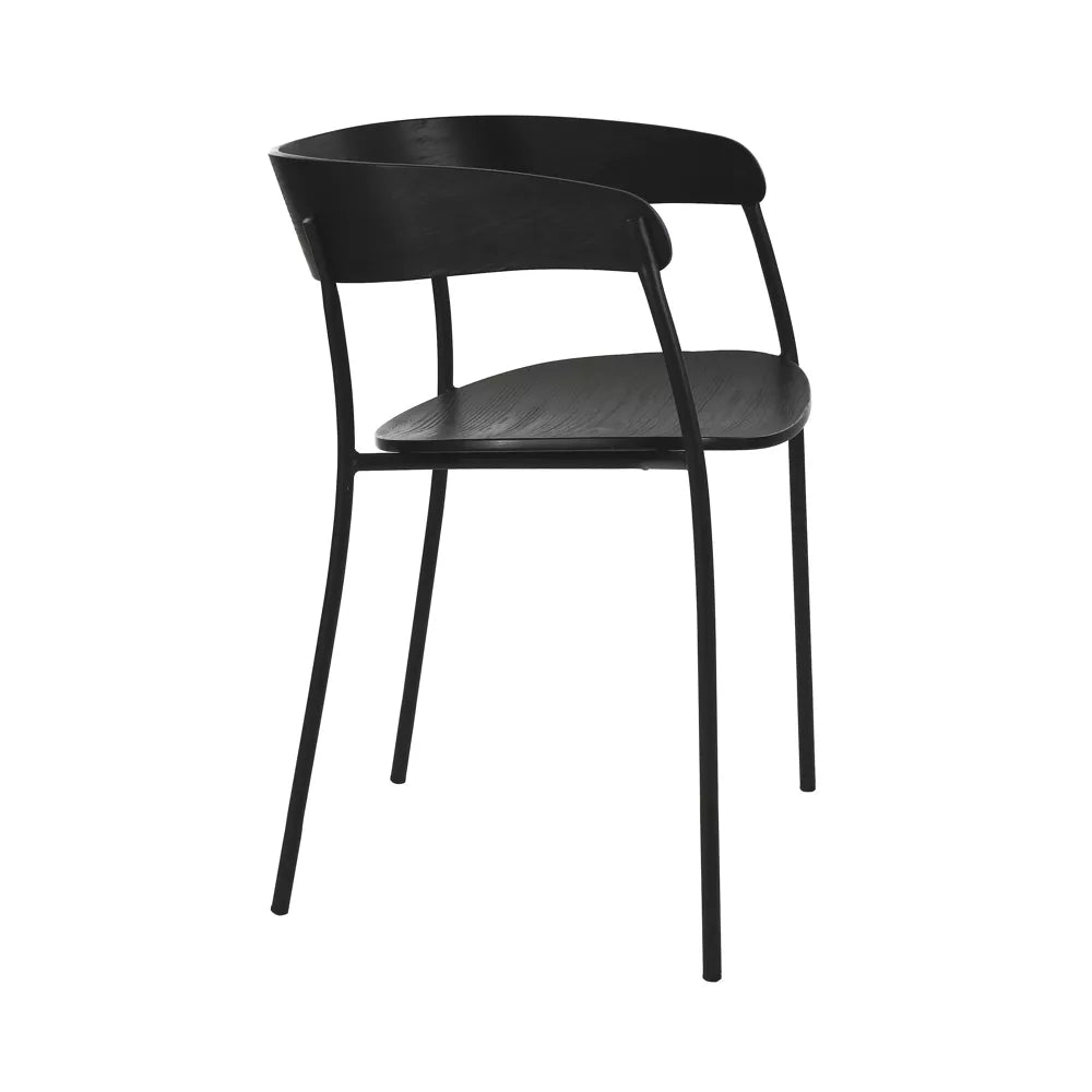 OSCAR - chair - plywood / metal -L52xW58xH71cm - black