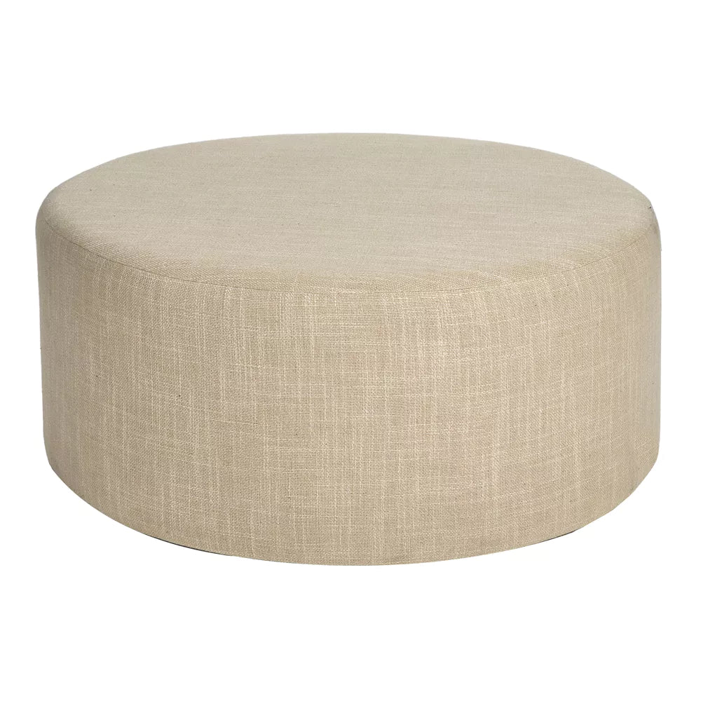 DELILAH - ottoman - fabric - DIA 80 x H 35 cm - ecru