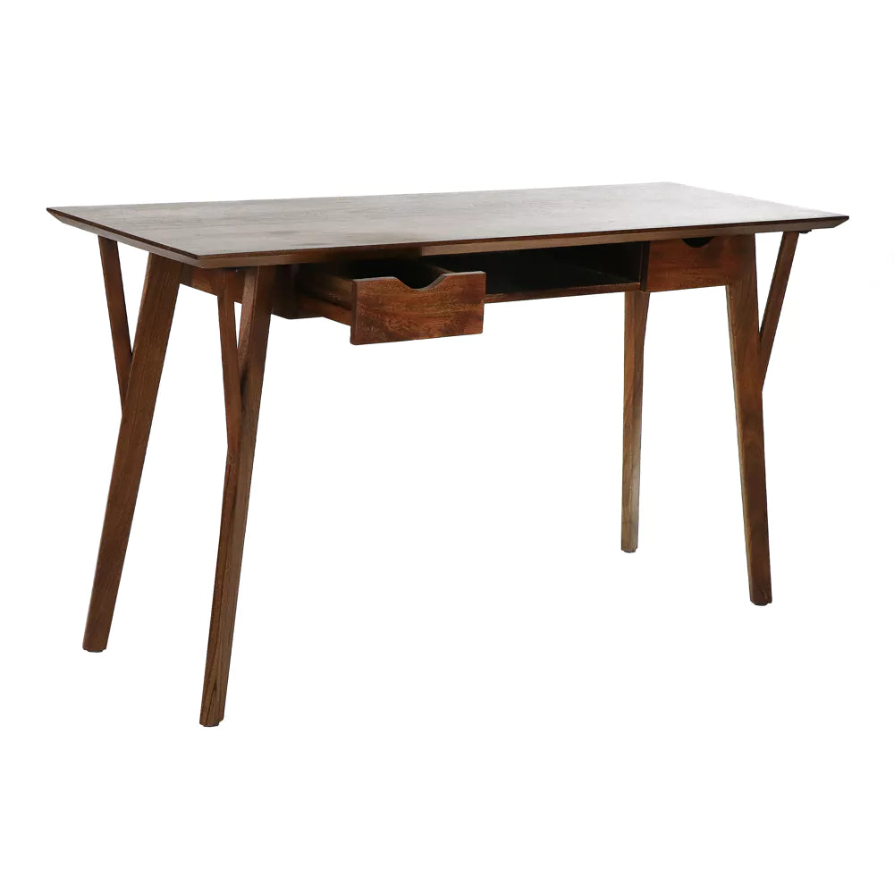 HOPPER - desk - acacia wood / metal - L 140 x W 50 x H 78 cm - walnut