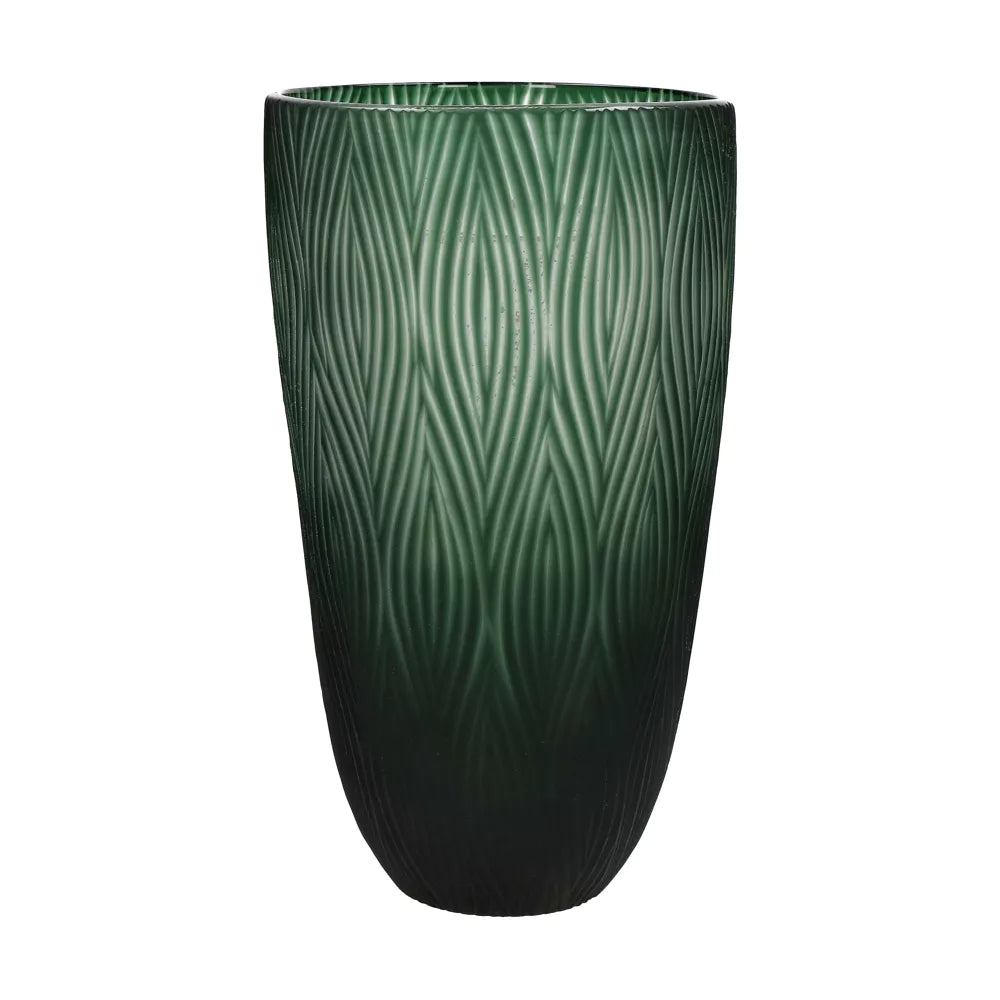 FOLIZA - vase - glass - dark green