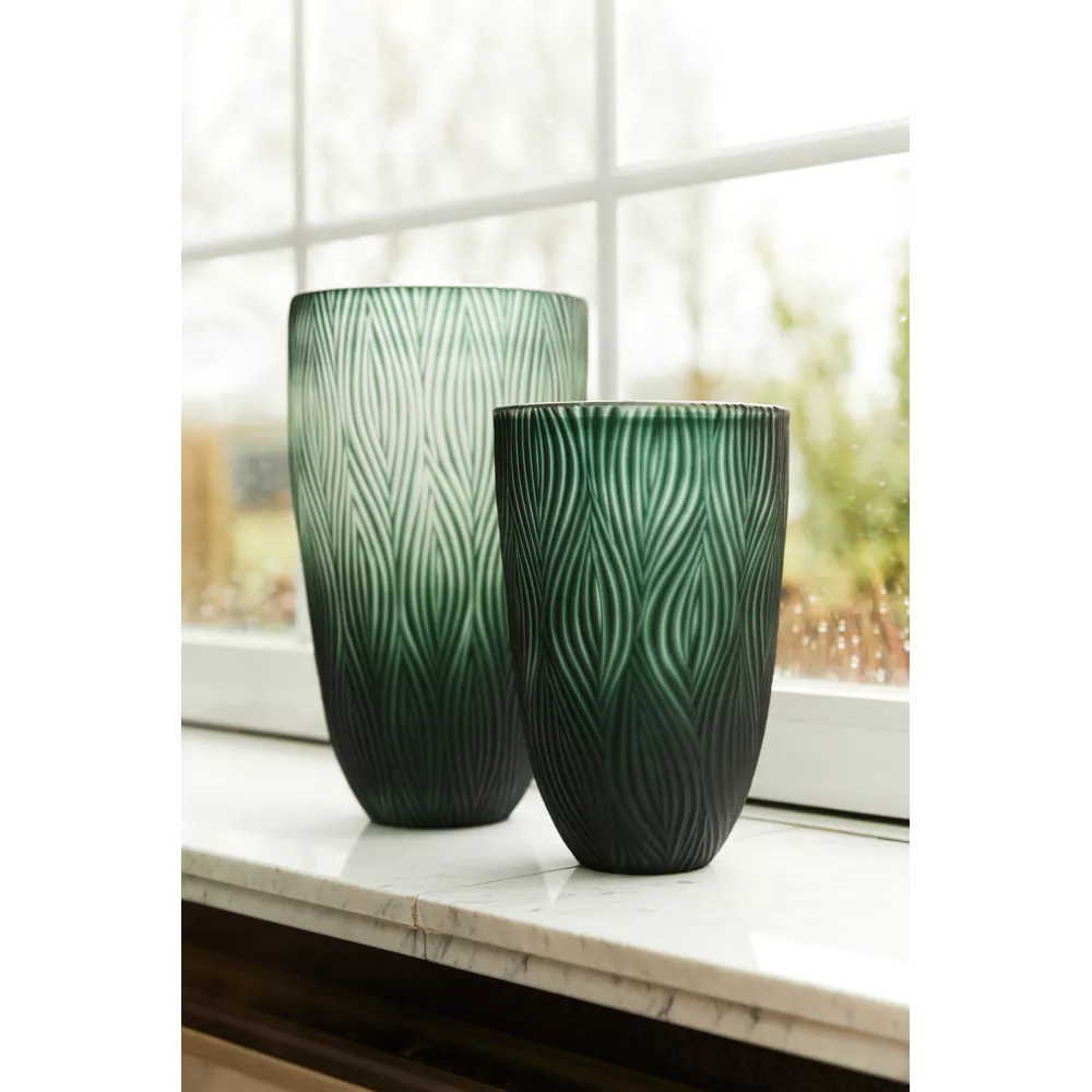 FOLIZA - vase - glass - dark green