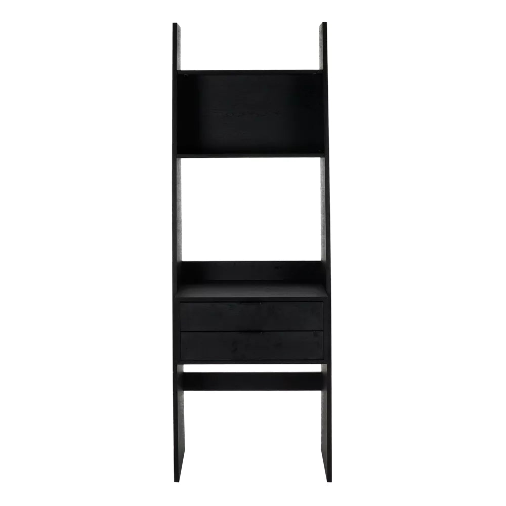 ORLANDO - 2 drawer rack - mdf - L 60 x W 35 x H 185 cm - black