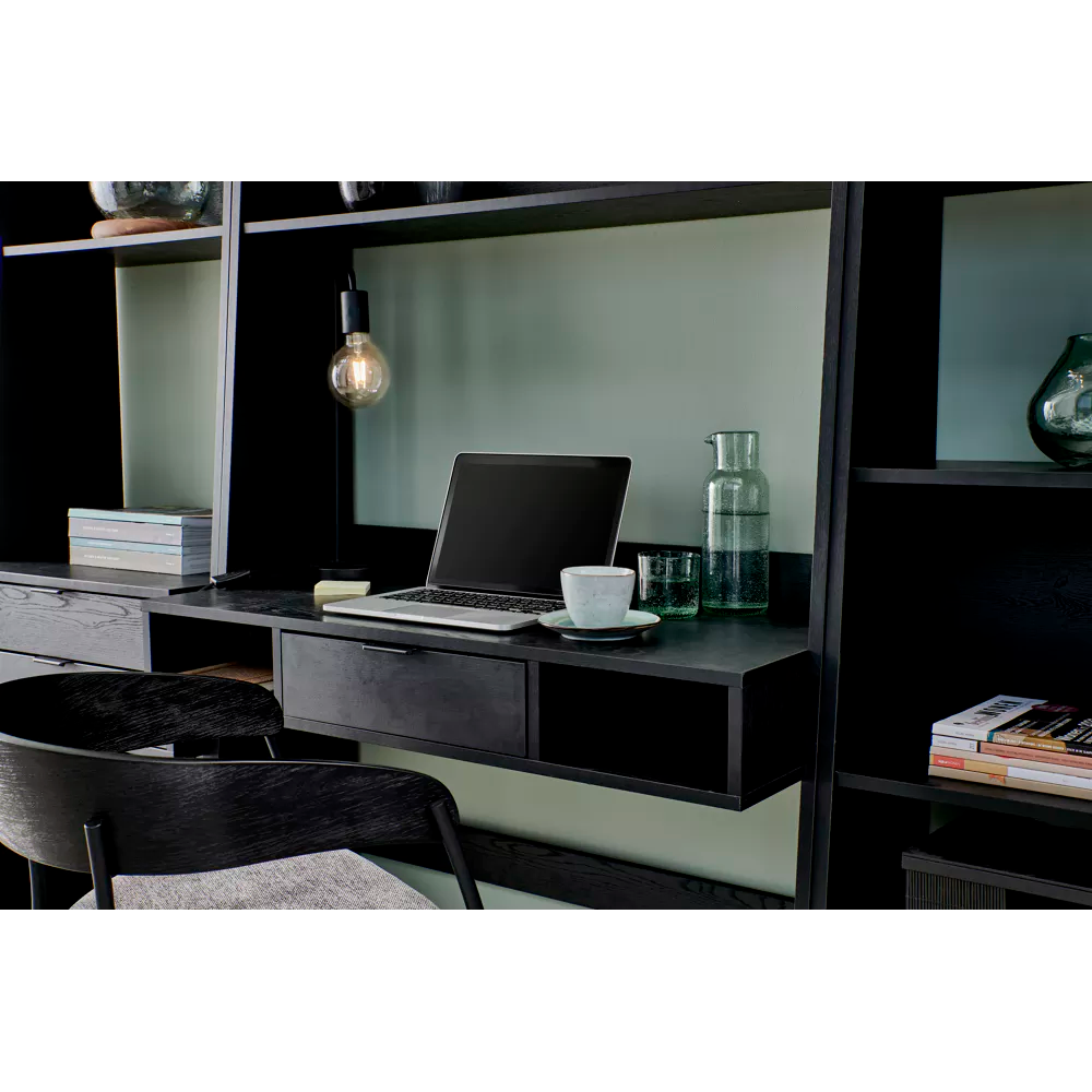 ORLANDO - desk rack - mdf - L 100 x W 45 x H 185 cm - black