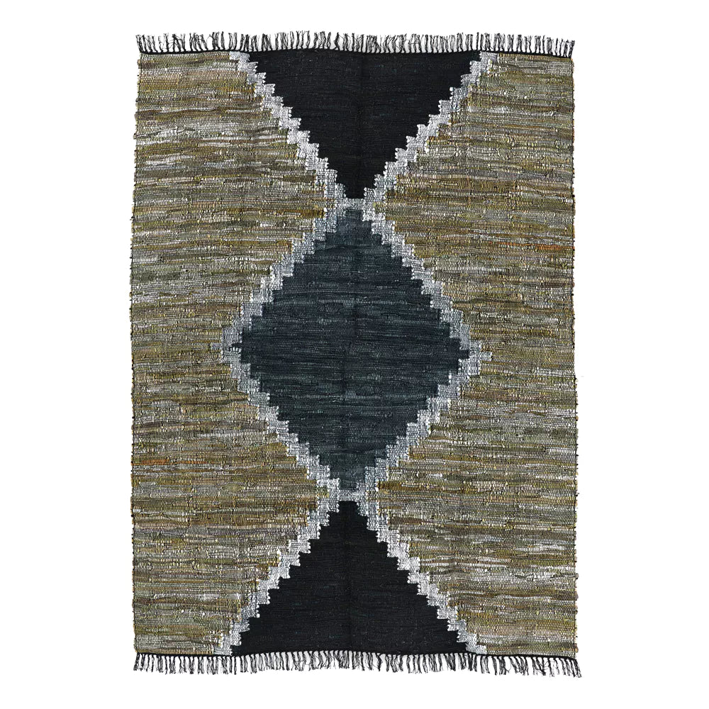 FORTE - rug - recycled leather / cotton - L 180 x W 240 cm - multicolor
