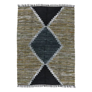 FORTE - rug - recycled leather / cotton - L 180 x W 240 cm - multicolor