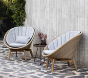 Peacock lounge chair w/teak legs Natural