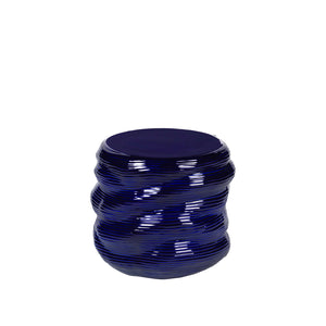 Earthernware Table_Astral Aura Dark Blue, Glossy glazed stoneware_Ø44 x H42 cm