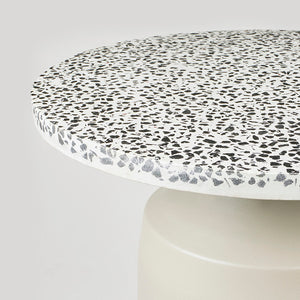 Agari Table_Rainy Day Grey/Black, Powder coated iron/Terrazzo_Ø45 x W45 x H45 cm