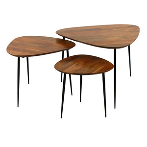 AXIO - set/3 coffee tables - acacia wood - natural