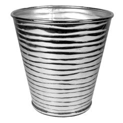 Vase ribbed ALU/NI 20x19x20