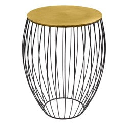 Side table ALU RAW-GOLD_S 37x37x47