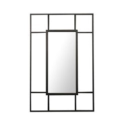 Mirror squares 3 black steel 120x80