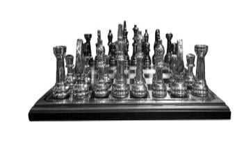 Chess board black/silver SS ALU/NI wood 40x40x5