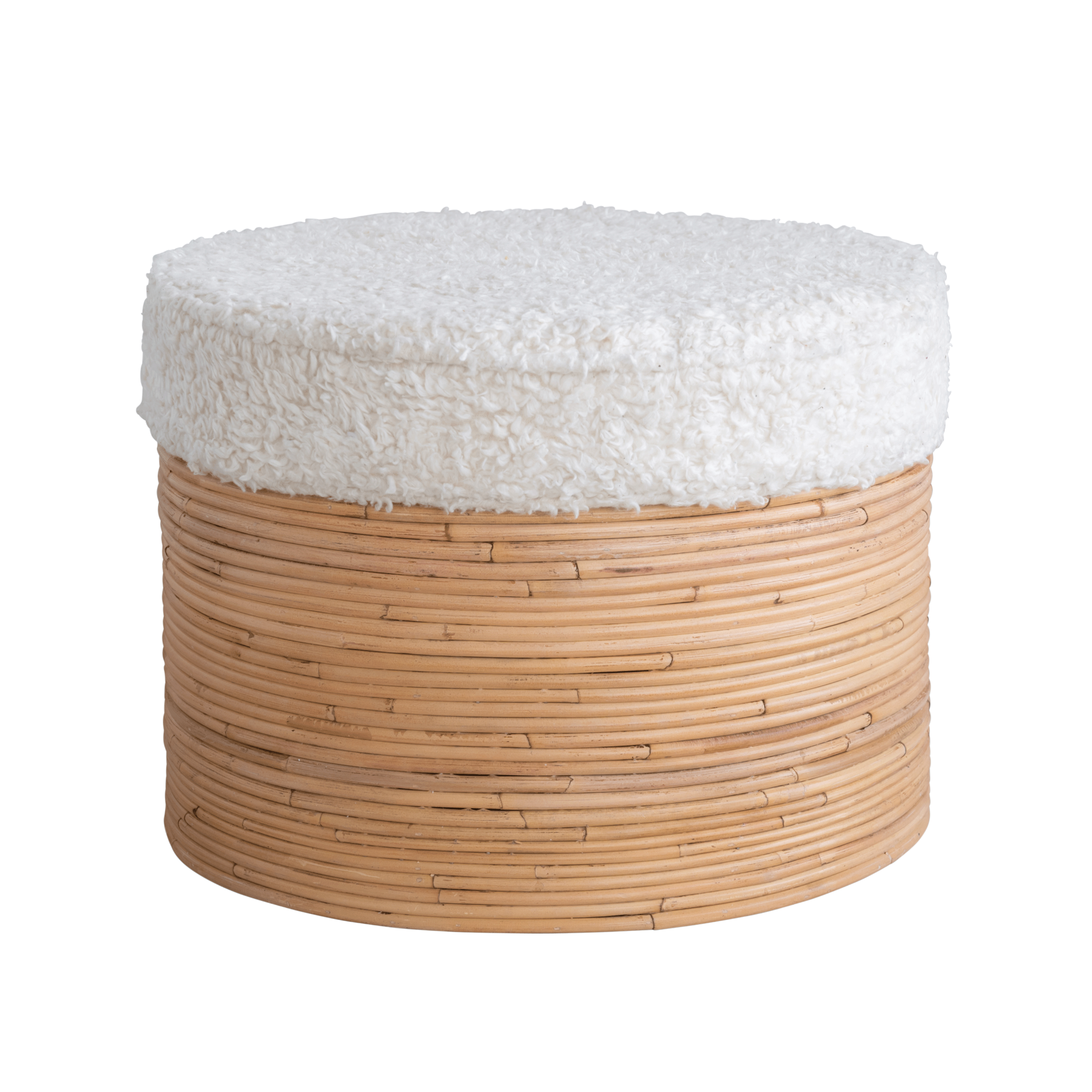 Urban Nature Culture pouf rattan and sherpa