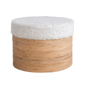 Urban Nature Culture pouf rattan and sherpa