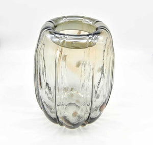 Vase handm. mouthblown clear glass