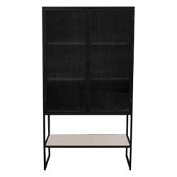 Display cabinet w-marble top IR w-ribbed glass 96x46x175