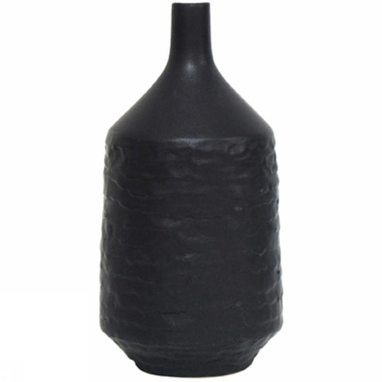 CARAMIC VASE DRIPPING BLACK