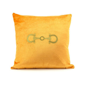 Cushion orange velvet wgolden embroidery