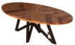 Coffee table oval star brown walnut wood