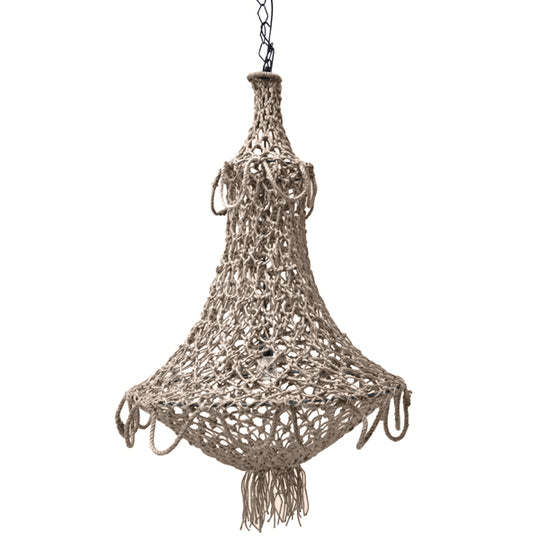 KNOTTED ROPE CHANDELIER NATURAL