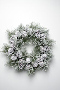 ICED PINE CONE SNOW WREAT 61cm