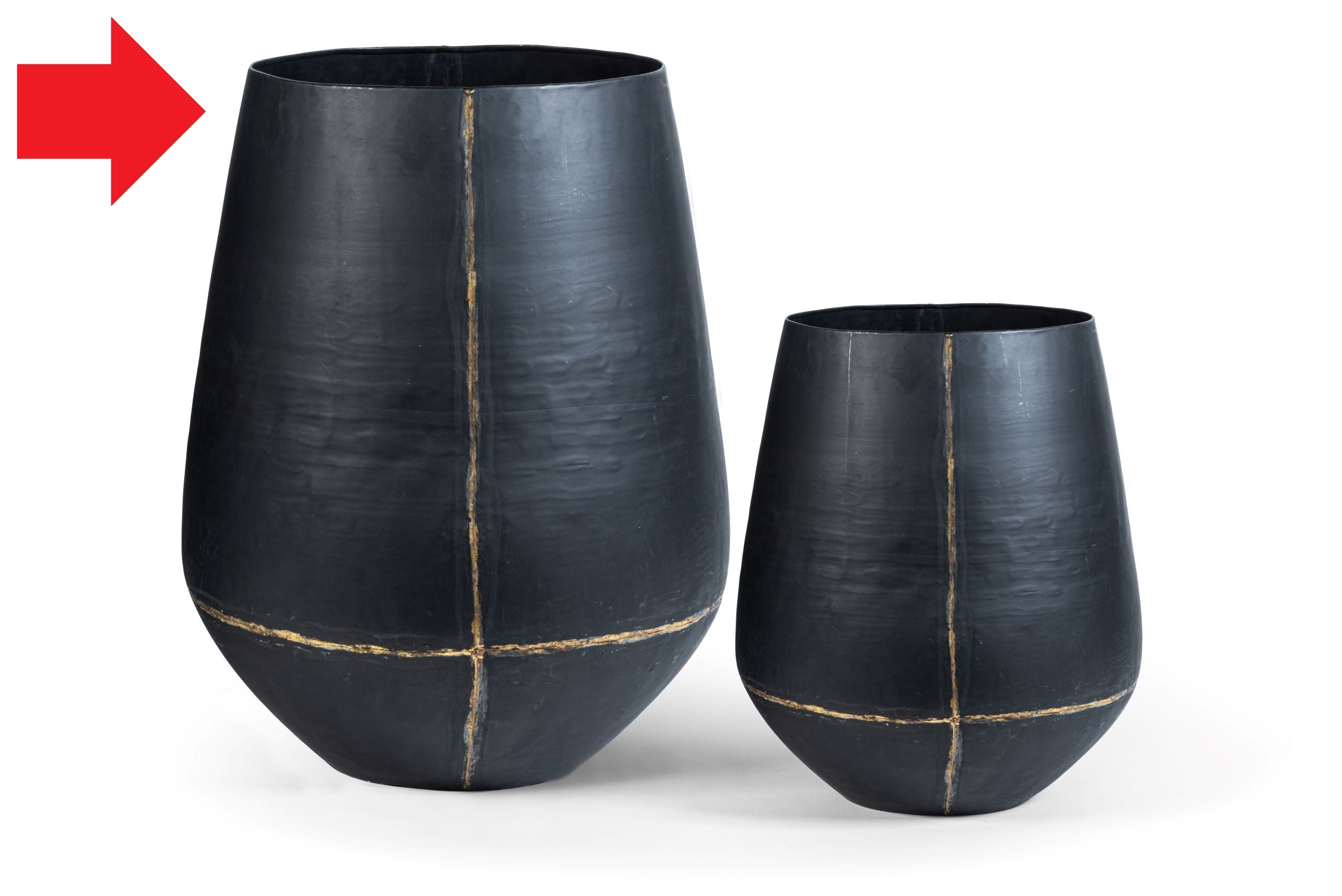 PLANTER - METAL - BURNED BLACK 62x64cm