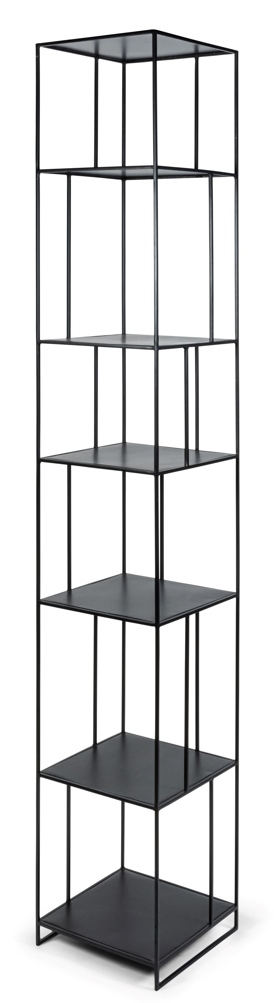 STANDING RACK WITH 7 SHELFS - METAL - MATT BLACK 35.5x35.5x216cm