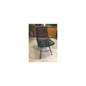 RATTAN DINING CHAIR BLACK